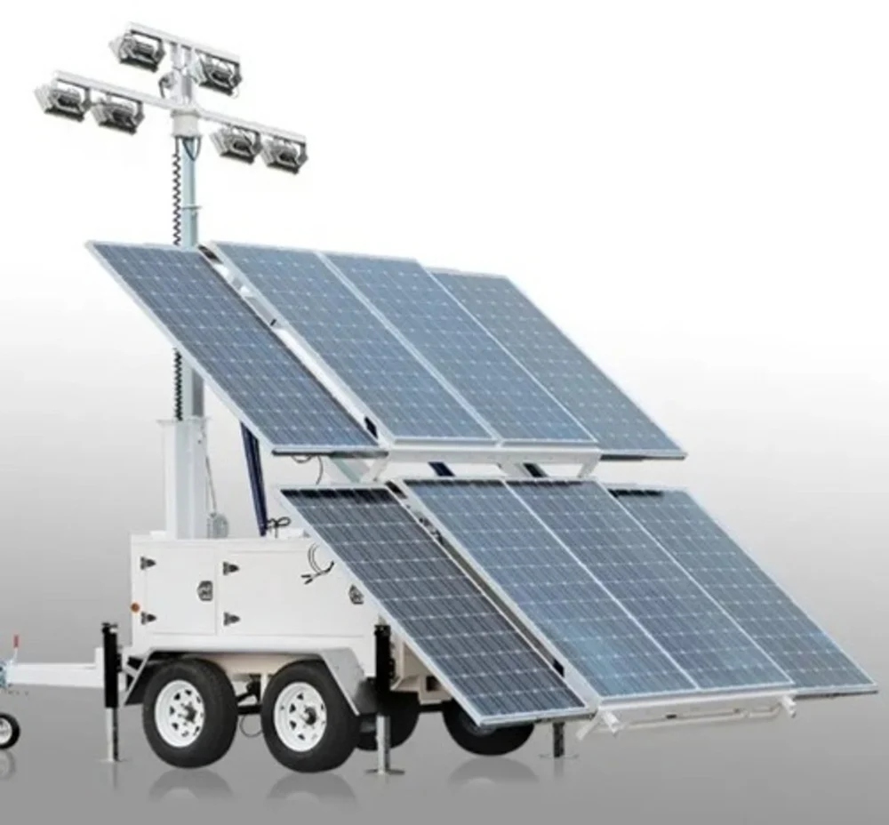 7.5 KVA Mobile Solar Light Tower, 200 Watt