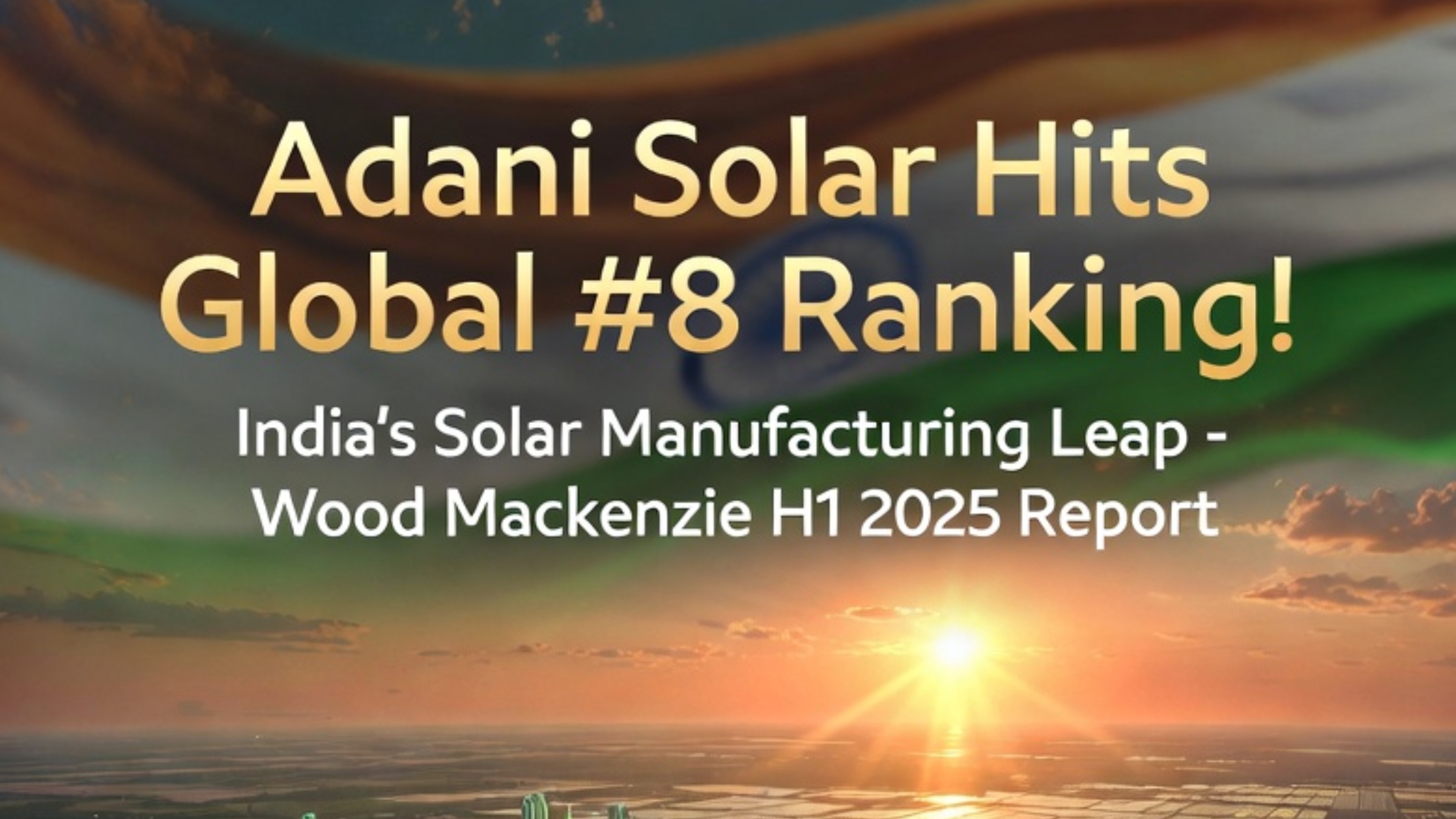 Adani Solar Hits Global #8 Ranking: India's Solar Manufacturing Leap in Wood Mackenzie Report